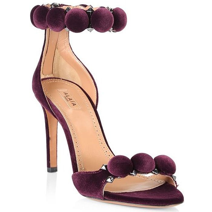 Alaïa'Bombe' Sandals in Violet Velour