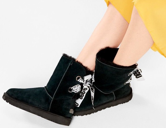 customizable bailey bow genuine shearling bootie