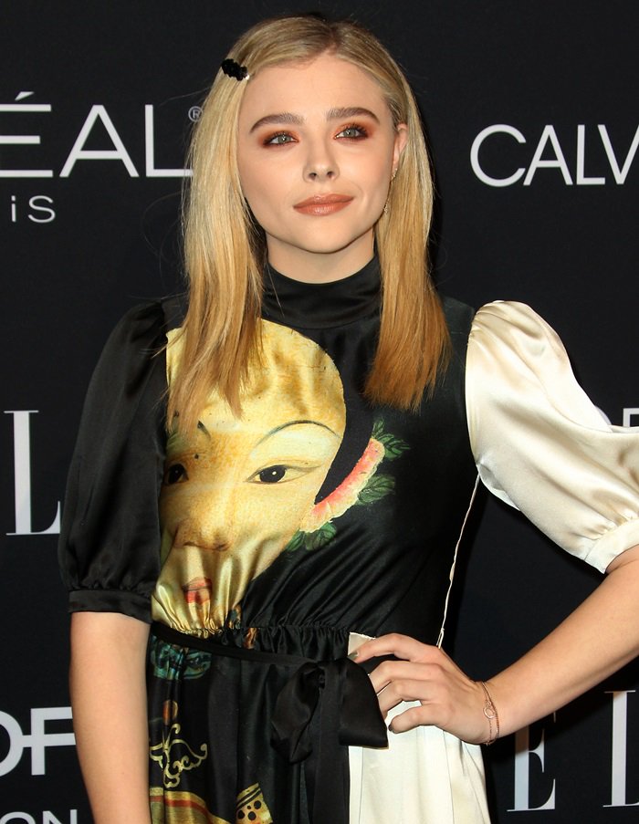 Chloë Grace Moretz rocked Simone Rocha's lady silk satin belted dress