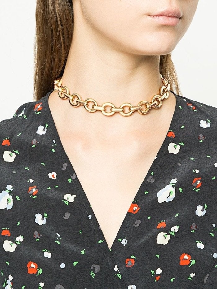 CHLOÉ logo chain choker necklace