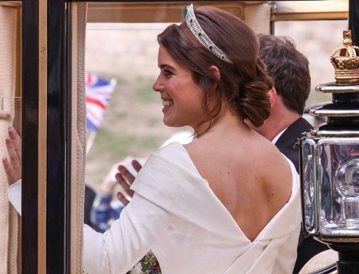 The low back feature of her gown was specifically requested by Princess Eugenie