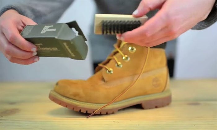 cleaning black timberland boots
