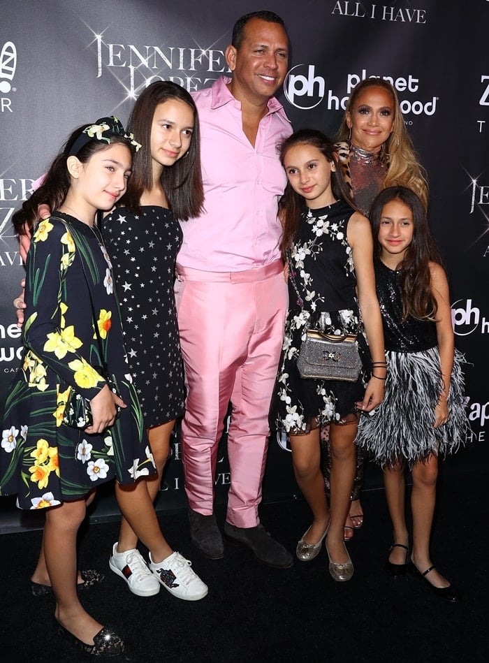 Alex Rodriguez and Jennifer Lopez were joined by Jennifer's  daughter Emme, 10, niece Lucie Wren Lopez-Goldfried, 10, and Alex‘s daughters Natasha, 13 and Ella, 10