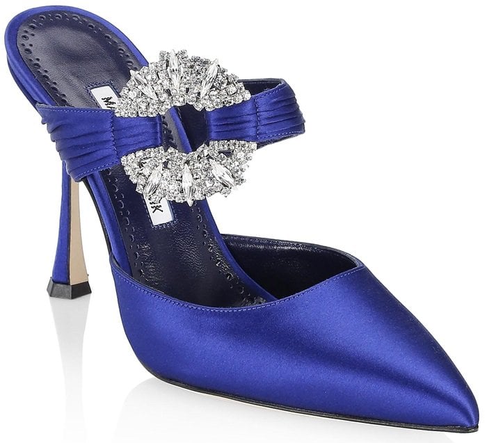 Maidugur Mules With Embellished Crystal Ring Accent by Manolo Blahnik