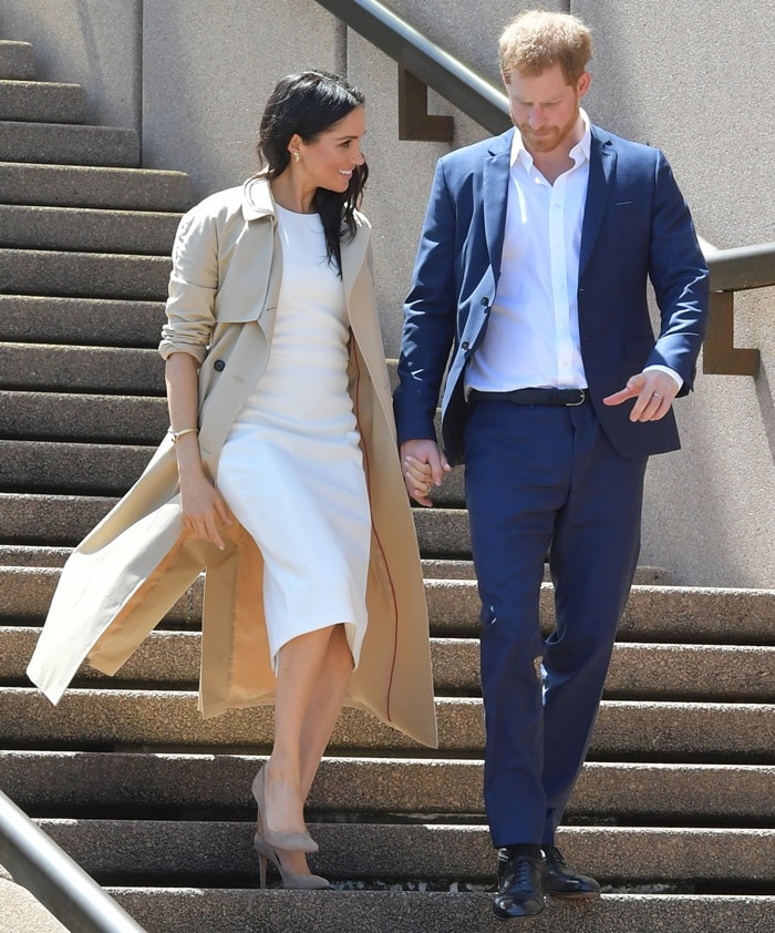 Meghan Markle announced her pregnancy in  a white 'Blessed' dress from Australian designer Karen Gee