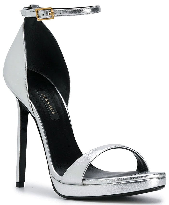 Versace Metallic Ankle-Strap Sandals