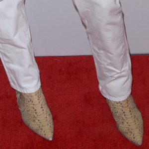 Katie Holmes Hides Ugly Feet With Even Uglier Snakeskin Booties