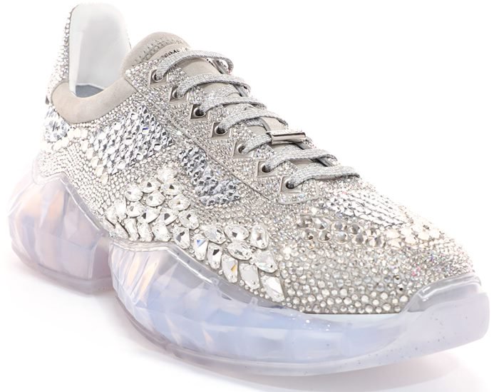 $5,500 Crystal Shimmer Sneakers With Chunky Platform by Jimmy Choo