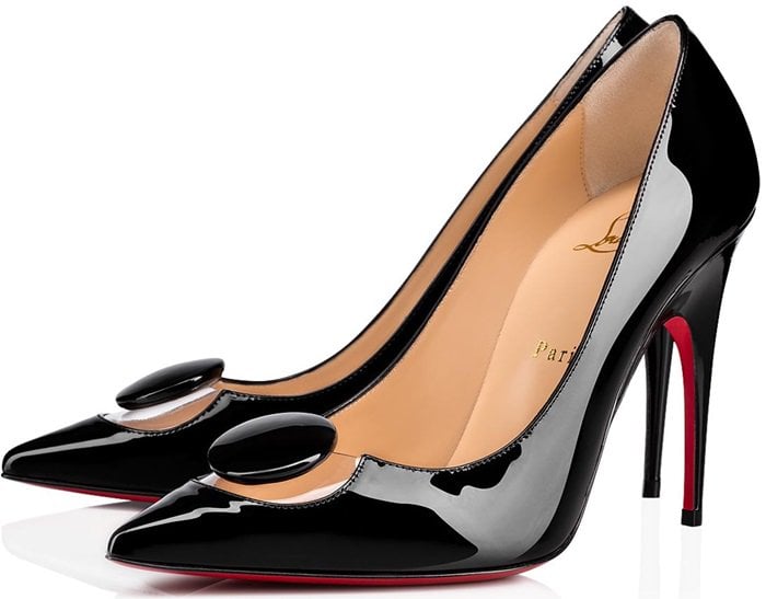 CHRISTIAN LOUBOUTIN Vintage Mulano Black Gold Calf Leather Pumps W/ Red  Soles Size 36 - Chelsea Vintage Couture