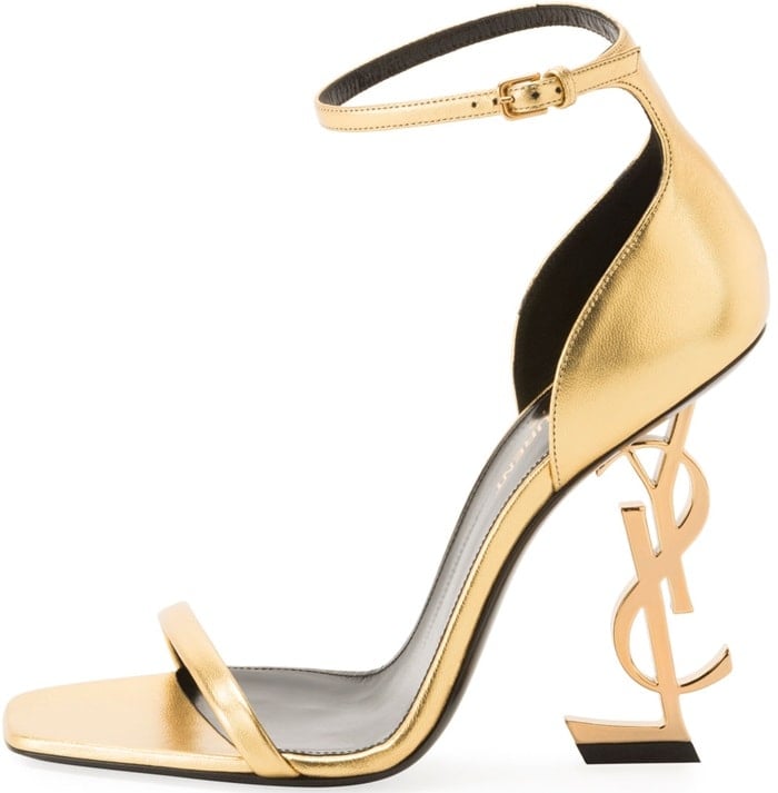black and gold ysl heels