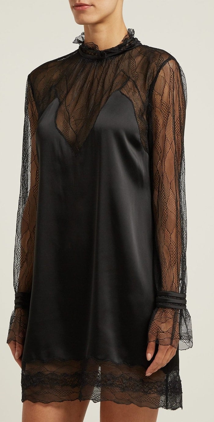 Jonathan Simkhai’s feminine aesthetic is apparent in this black satin mini dress