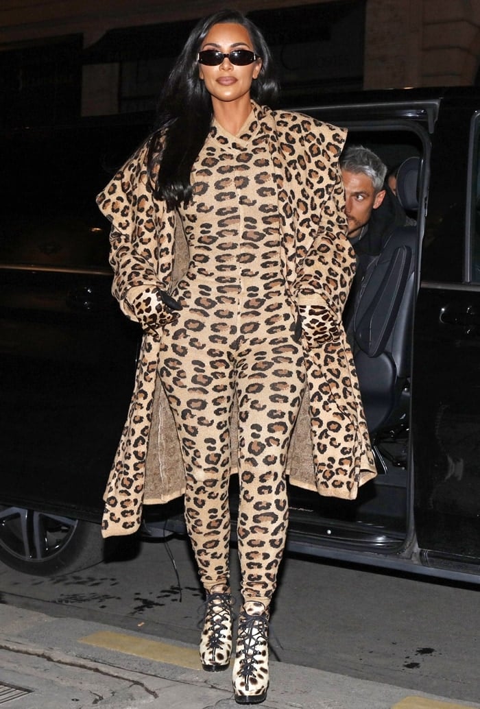 Kim Kardashian channels leopard elegance on the streets of Paris in an Azzedine Alaïa ensemble