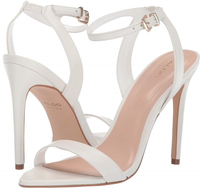 White Leather Bravyan Pointed-Toe Stiletto Heels