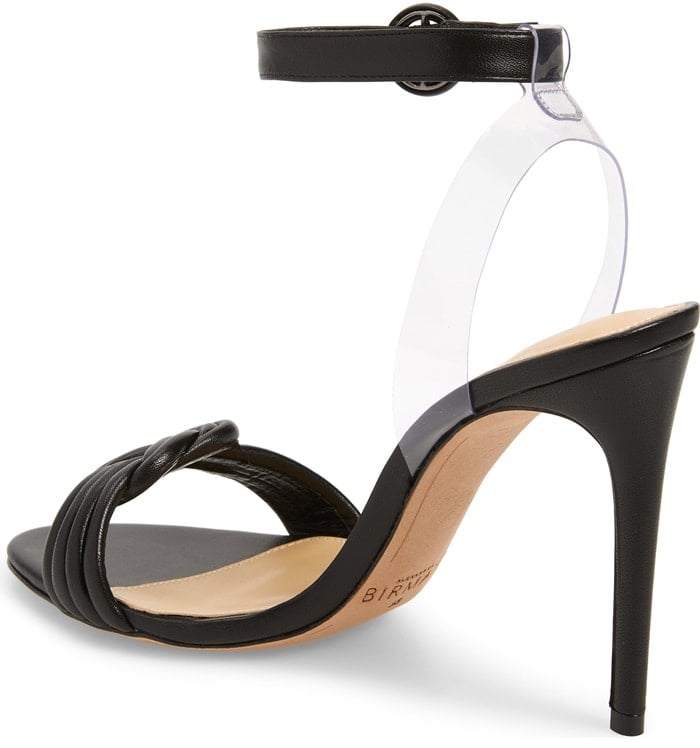 Black Vicky Vinyl and Leather Sandals