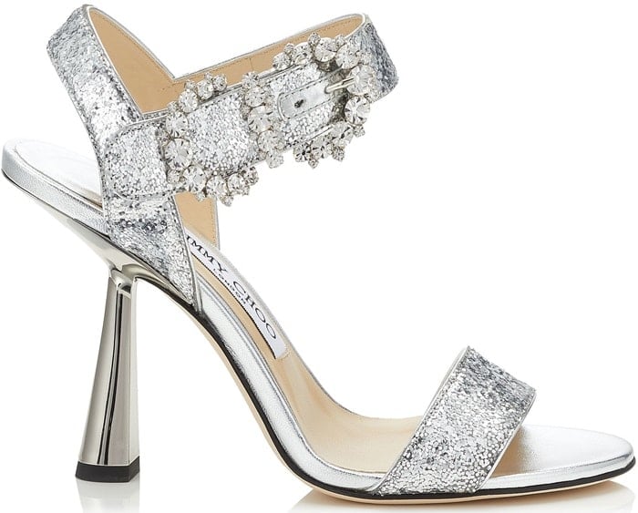 Add a glamorous finish to an enchanting evening ensemble with Jimmy Choo's Sereno 100 sandals