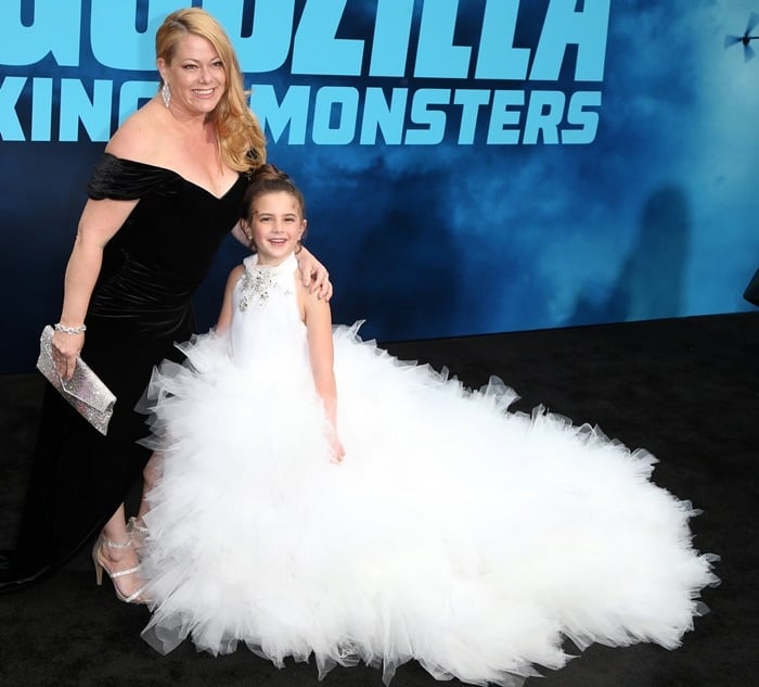 Lexi Rabe posing with her mother, Jessica S Rabe, at the premiere of Godzilla: King of Monsters