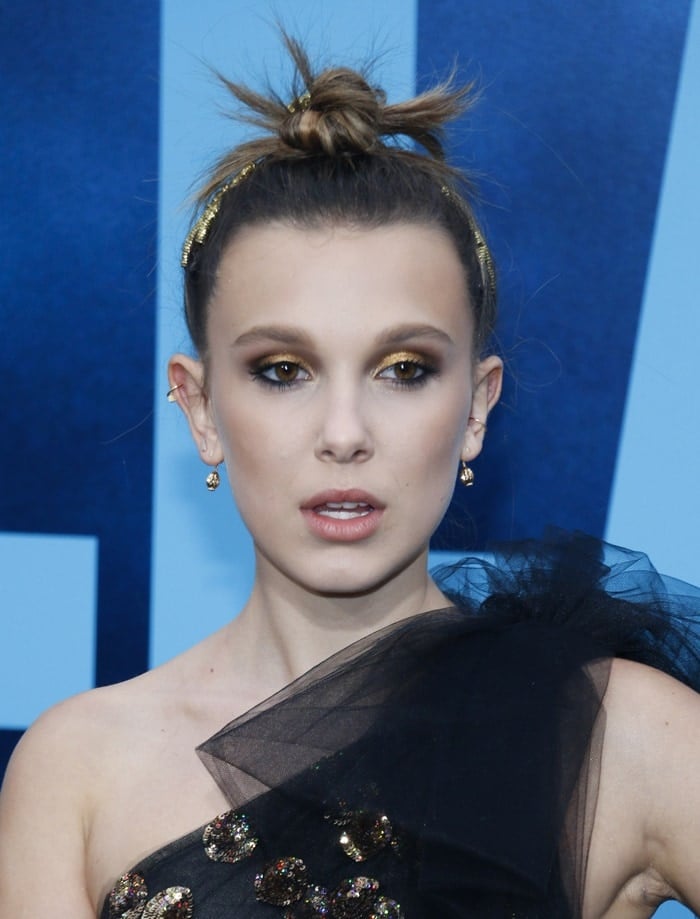 Millie Bobby Brown's sparkling jewelry included Cactus de Cartier earrings