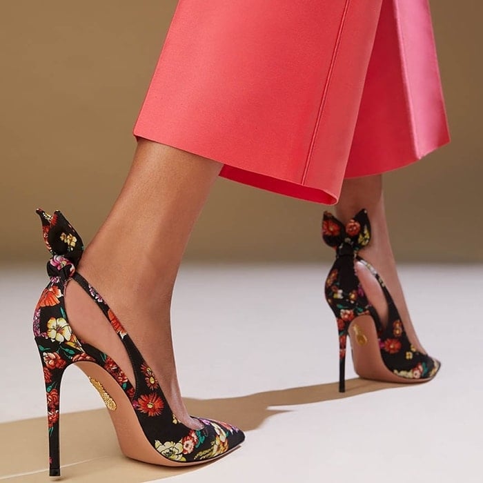 Aquazzura's Deneuve pumps have been updated in a beguiling floral print