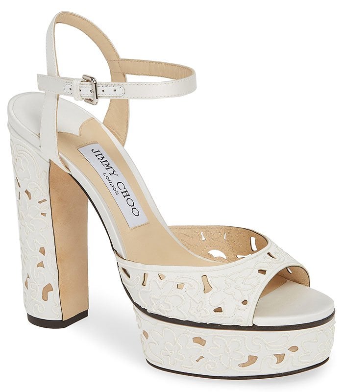 Jimmy Choo 'Peachy' Embroidered Sandals