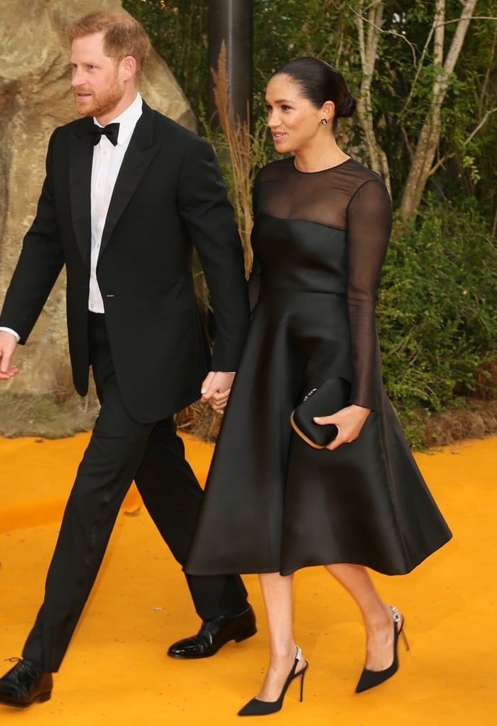 Prince Harry and Meghan, Duchess of Sussex arrive at the European premiere of The Lion King