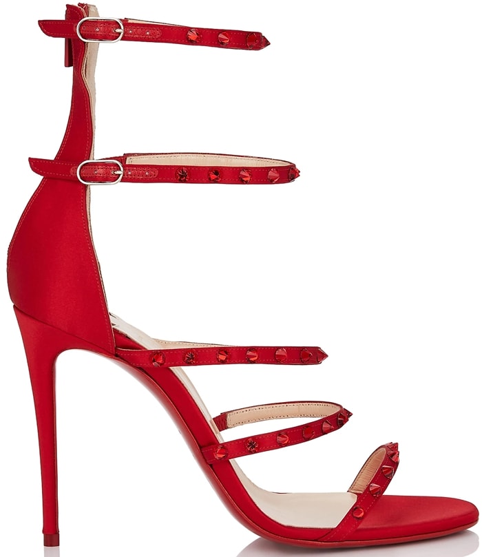 Normani's Sexy Feet in Red Forever KST Satin Sandals by Louboutin