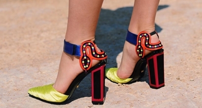 Multicolored Leather and Rubber Mamba Pumps From Kat Maconie