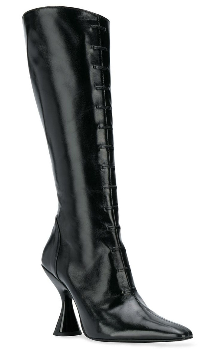 Dorateymur Stainless Lace-Up Boots in Black Leather