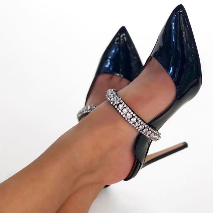 Duke Crystal Strap Pointed Toe Mules by 