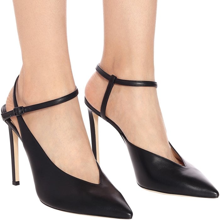 Sakeya Pumps With Thin Asymmetric Straps and V-Shaped Vamp