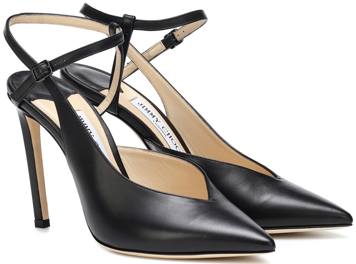 Sakeya Pumps With Thin Asymmetric Straps and V-Shaped Vamp