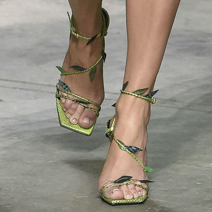 versace snake heels