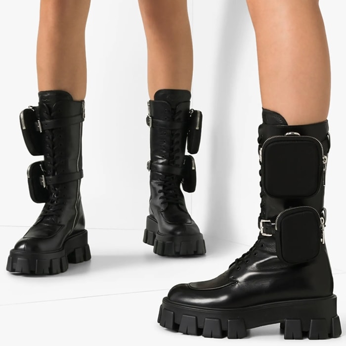 Kendall Jenner wore $1,450 combat boots with pouches on the sides