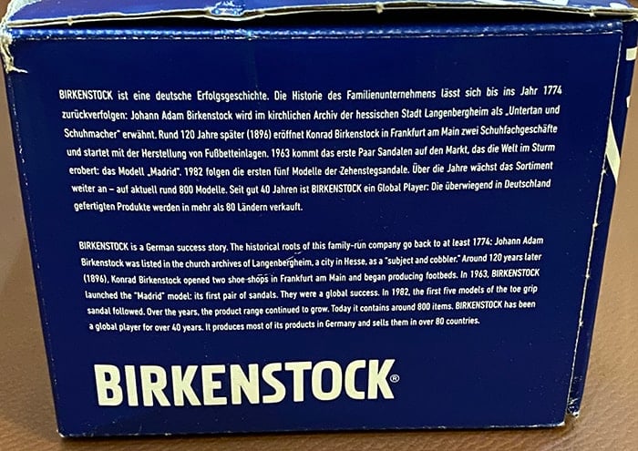 birkenstock shoe box