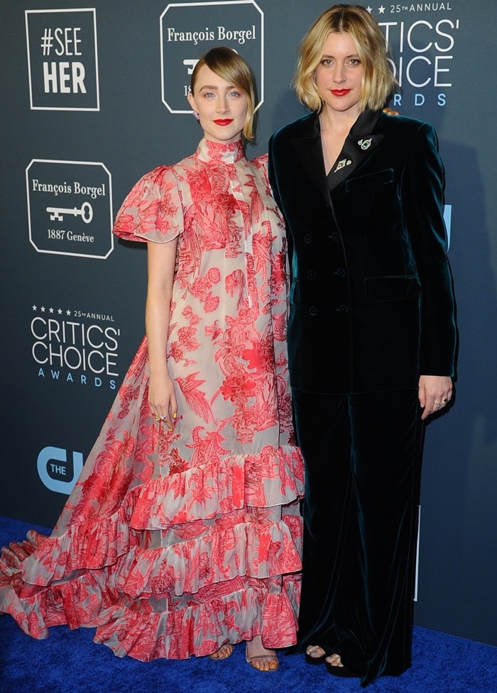 Saoirse Ronan and Greta Gerwig at the 2020 Critics’ Choice Awards