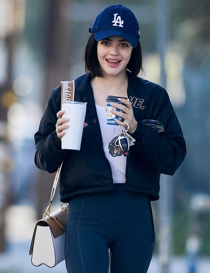 Louis Vuitton Twist MM Bag worn by Lucy Hale Los Angeles February