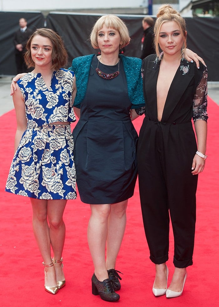 Maisie Williams, Carol Morley, and Florence Pugh at The Falling screening during the BFI London Film Festival on October 11, 2014