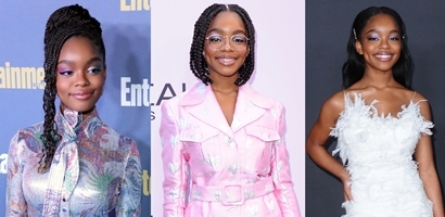 Marsai Martin Wins 3 Awards in White High-Low Hem Dress