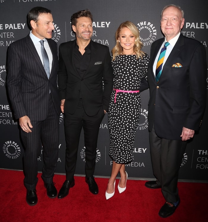 Michael Gelman, Ryan Seacrest, Kelly Ripa, and Art Moore attend The Paley Center For Media Presents: An Evening with "Live with Kelly and Ryan"