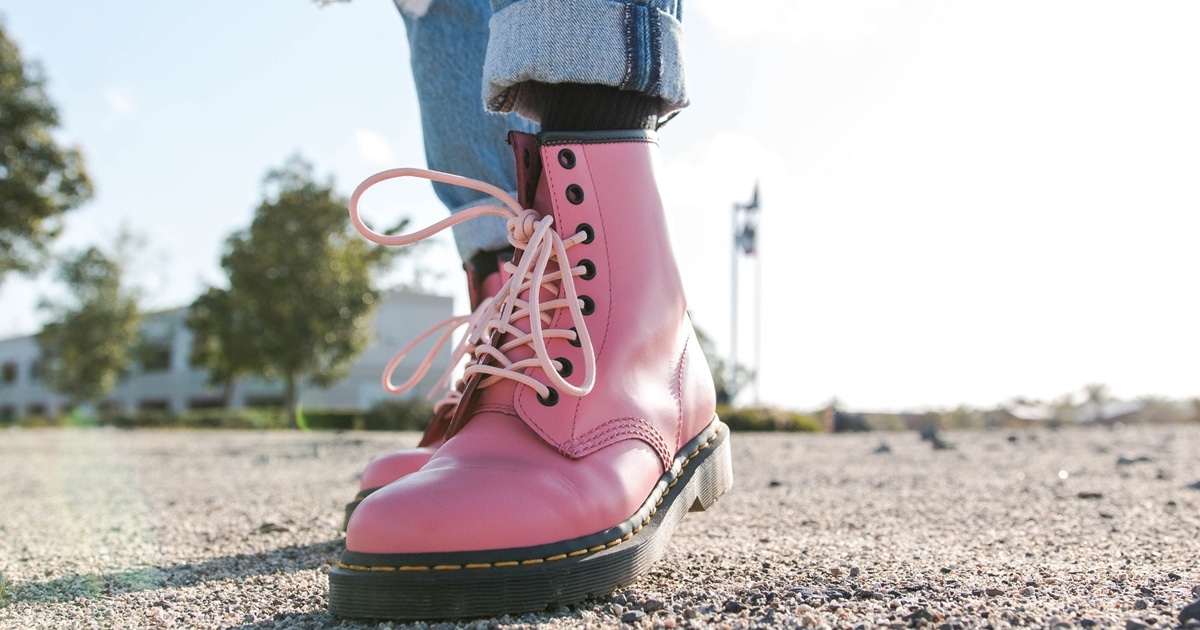 pink doc martin boots