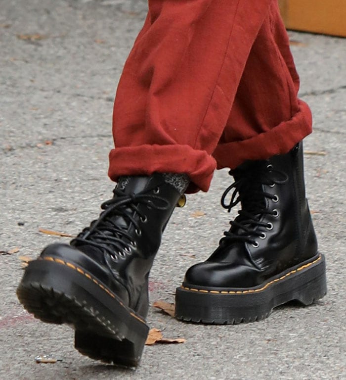 Hilary Duff slips into a pair of Dr. Martens classic boots