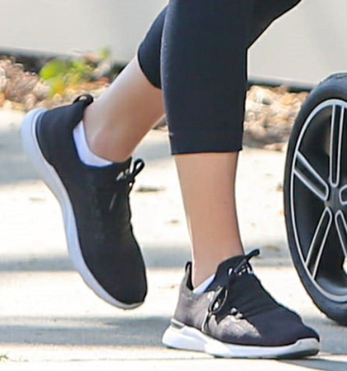 Lea Michele completes her athleisure look with APL sneakers