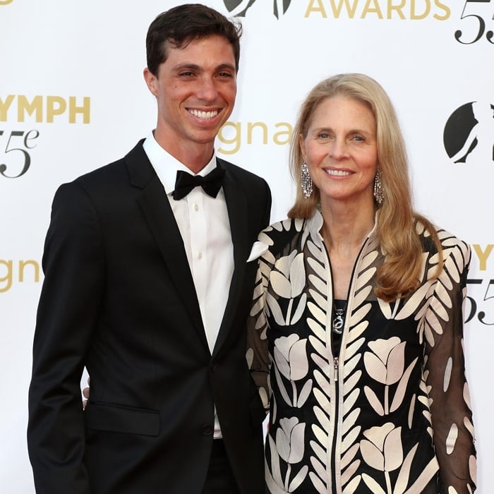 Lindsay Wagner (R) and her son Alexi Kingi attend the 55th Monte Carlo Beach anniversary