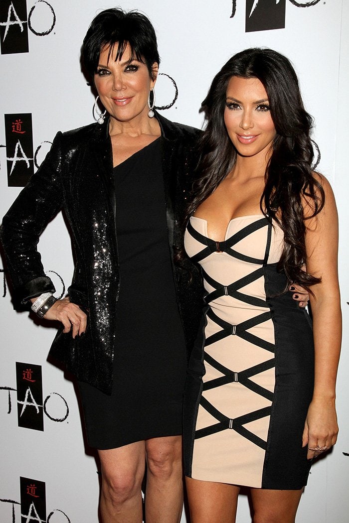 Kris Jenner and Kim Kardashian: A striking mother-daughter duo at TAO Nightclub, February 27, 2010