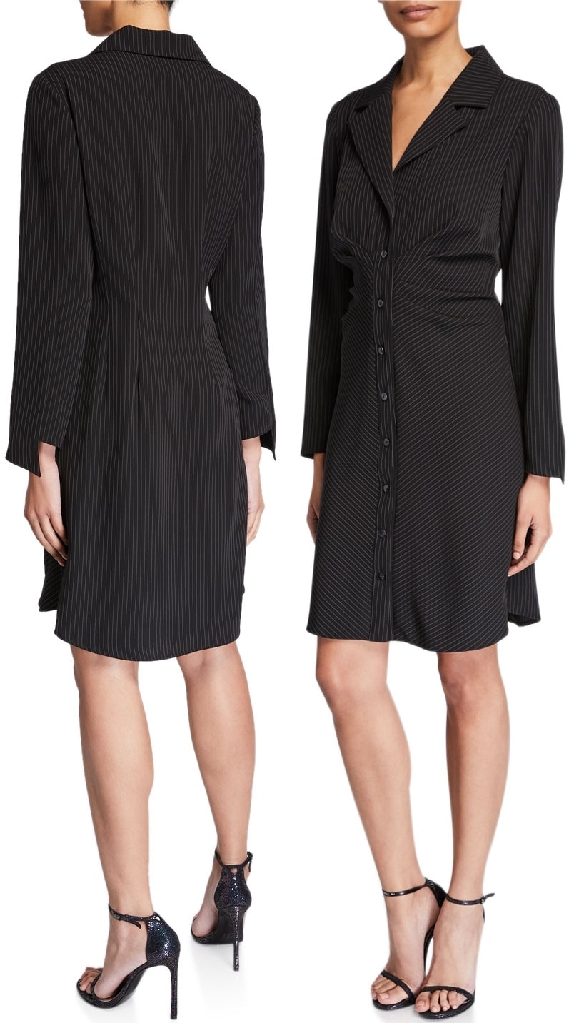 For a cheaper alternative, go with the Finley pinstripe shirtdress