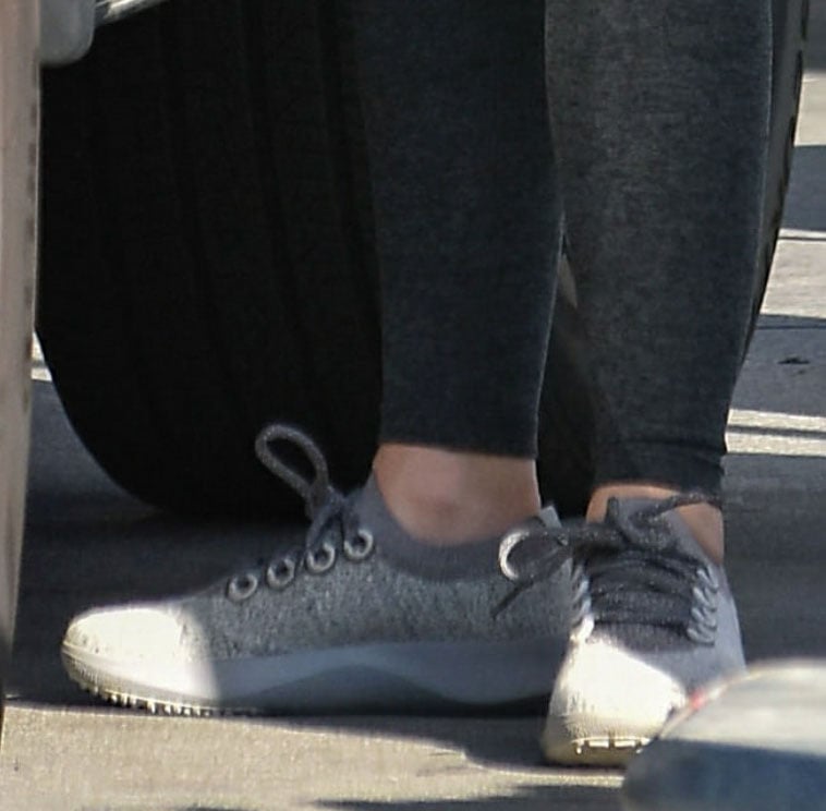 Lucy Hale slips into a pair of Allbirds Wool Dasher Mizzles shoes