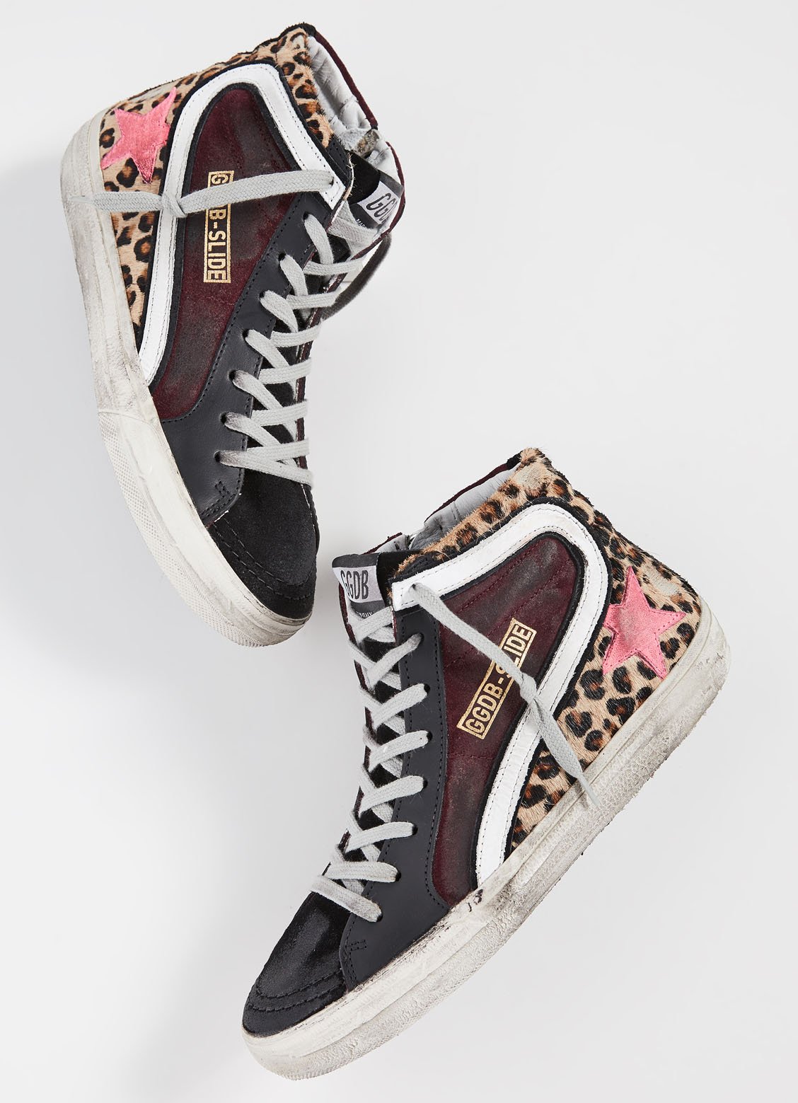 These Golden Goose high-tops are crafted from haircalf, suede and leather materials