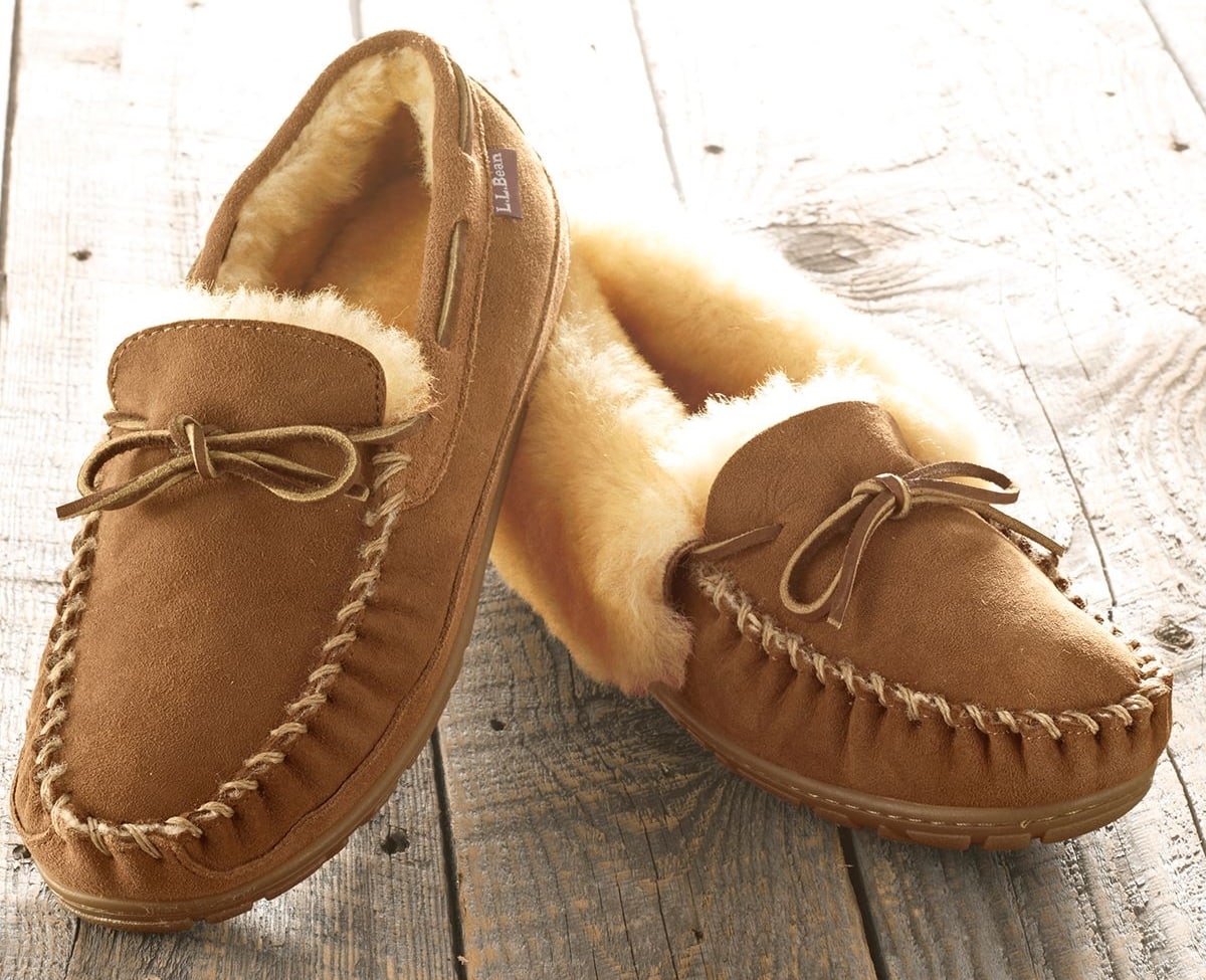 L.L.Bean's slippers are made of superior sheepskin to keep your feet warmer on chilly mornings