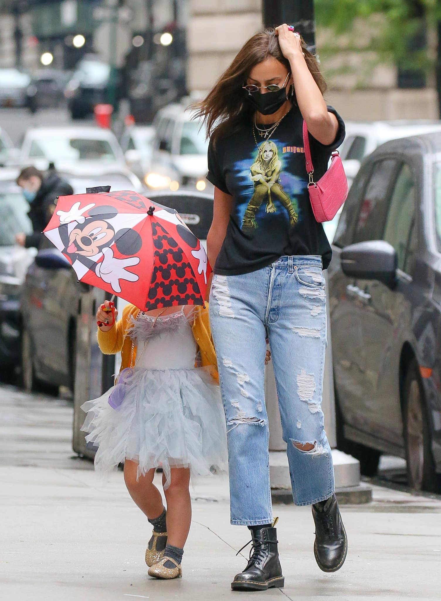 Irina Shayk goes the '90s route while out with her daughter in New York City on June 3, 2021