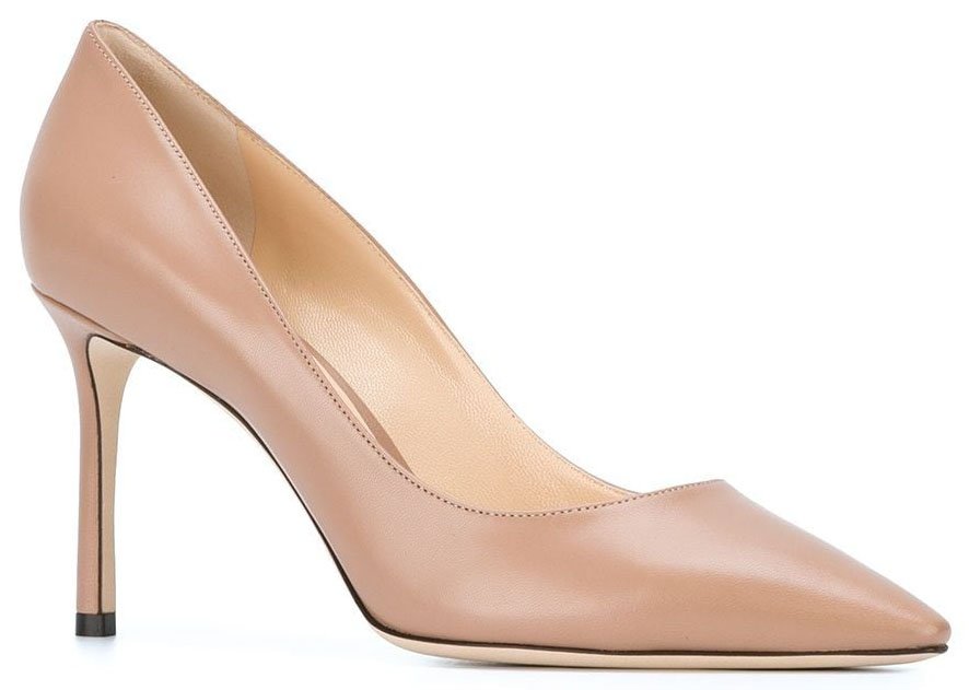 The Romy pumps from Jimmy Choo have a classic design with pointed toes and stiletto heels