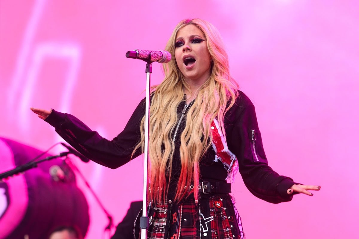 Avril Lavigne performs on the Other stage during day four of Glastonbury Festival 2024